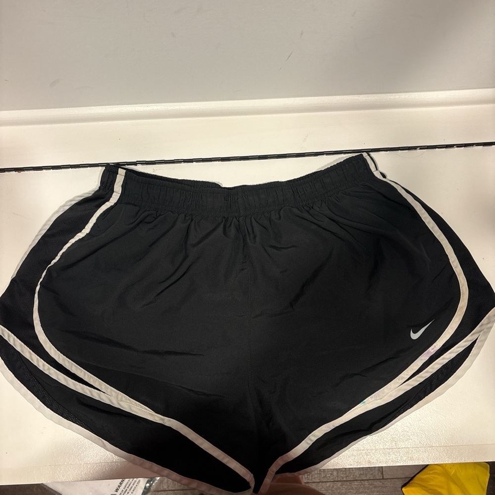 Nike Women's Black Athletic Shorts with White Trim